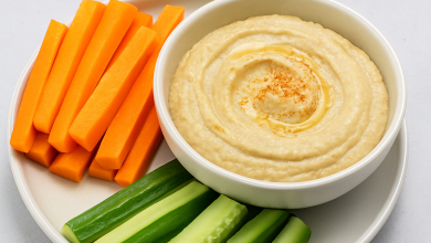 Carrot & Cucumber Sticks with Hummus – Crunchy Healthy Snack from the Middle East 🇱🇧